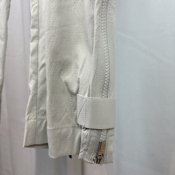 ATHLETA Size 16 Trekkie Belted Pants Zip Ankle Cropped Stretch Nylon Beige - Picture 5 of 7